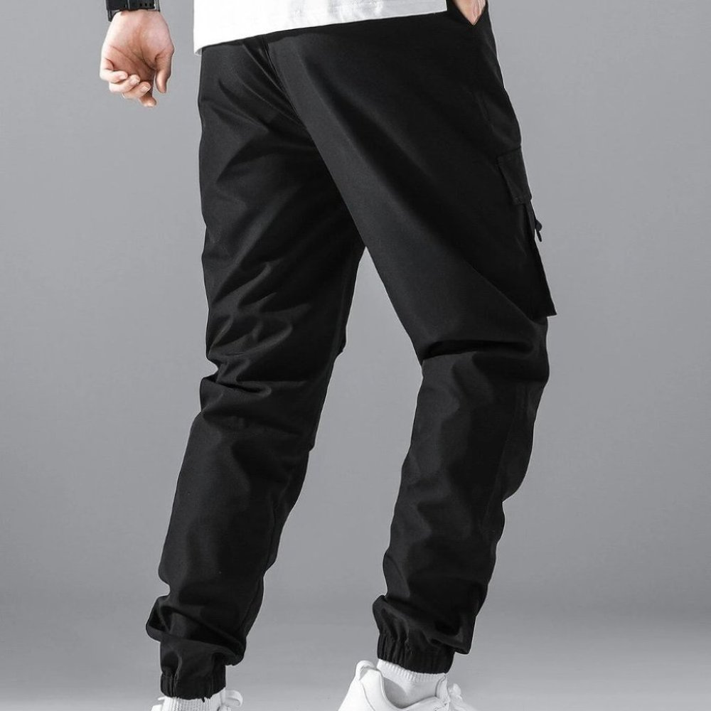 Black StreetStyle Men's Letter Graphic Pants - Picture 2 of 4